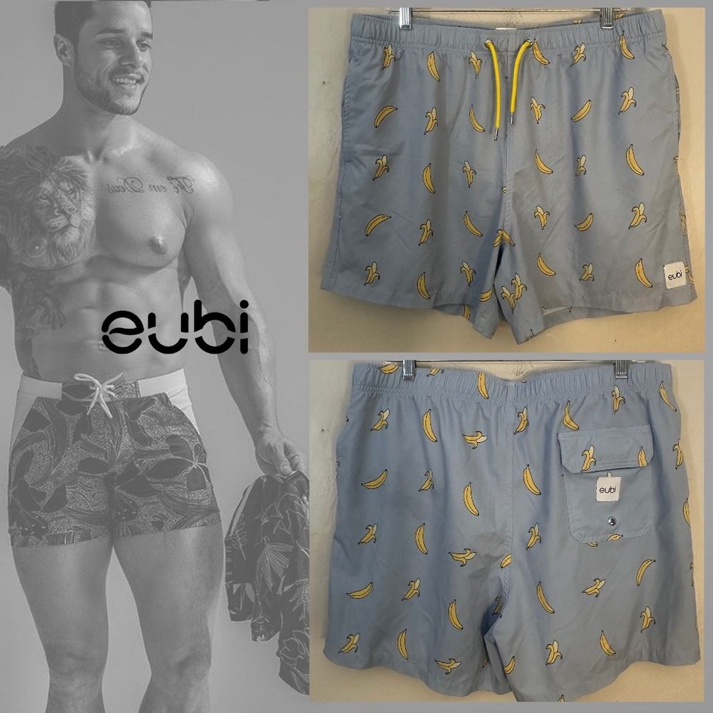 Eubi Swim Trunks XL Gently worn 36-42" waist 4.5" inseam 90% polyester/10% lycra